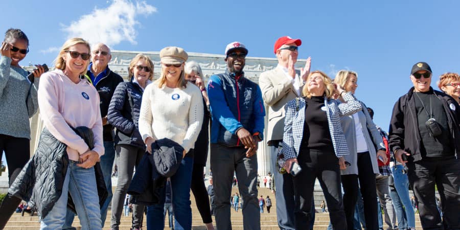 Tour Guide With a Tour Group