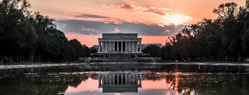 Lincoln Memorial at Sunset in Washington, DC
