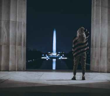 Washington Monument at Light