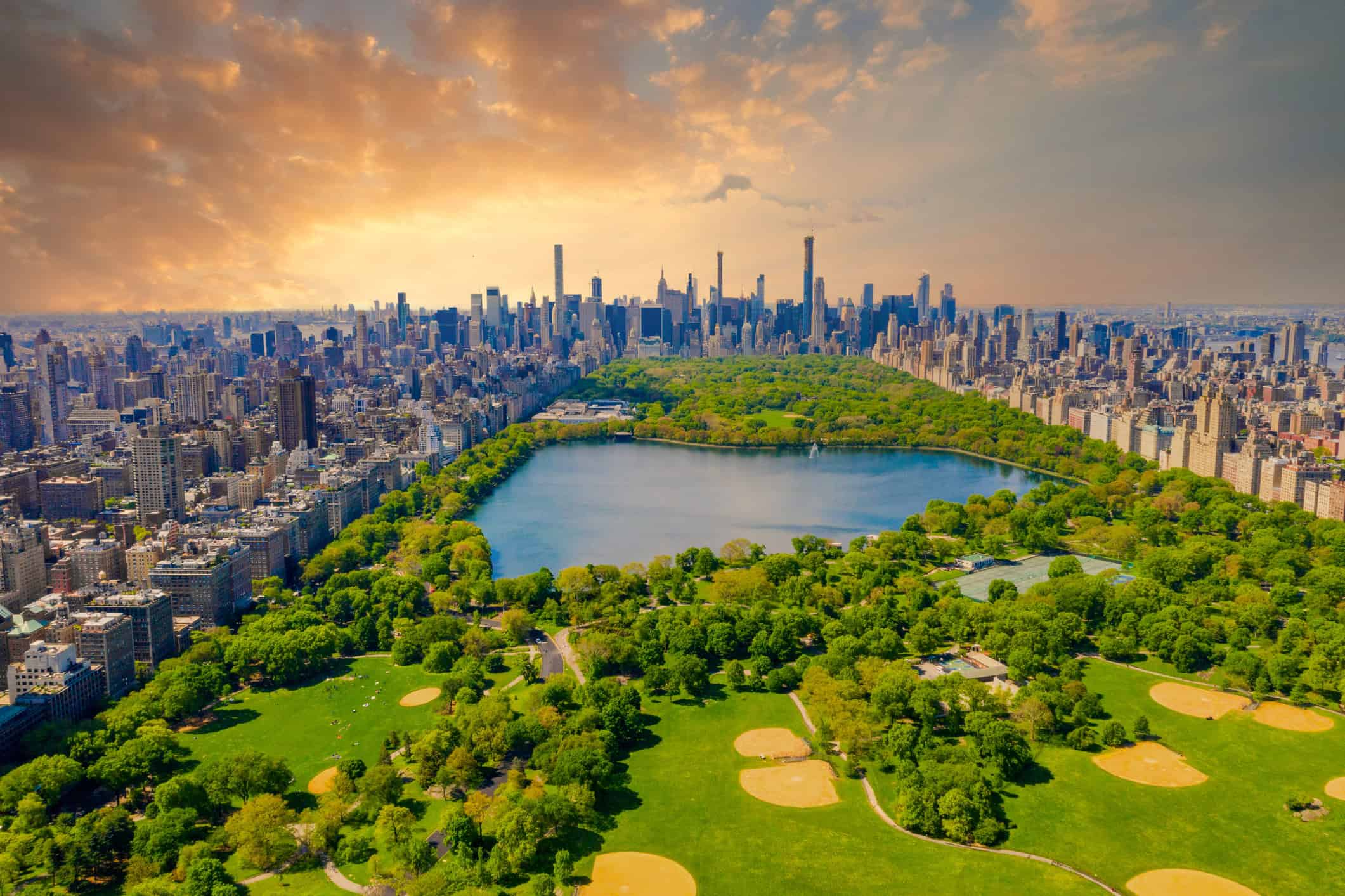 Aerial View of Manhattan From Central Park